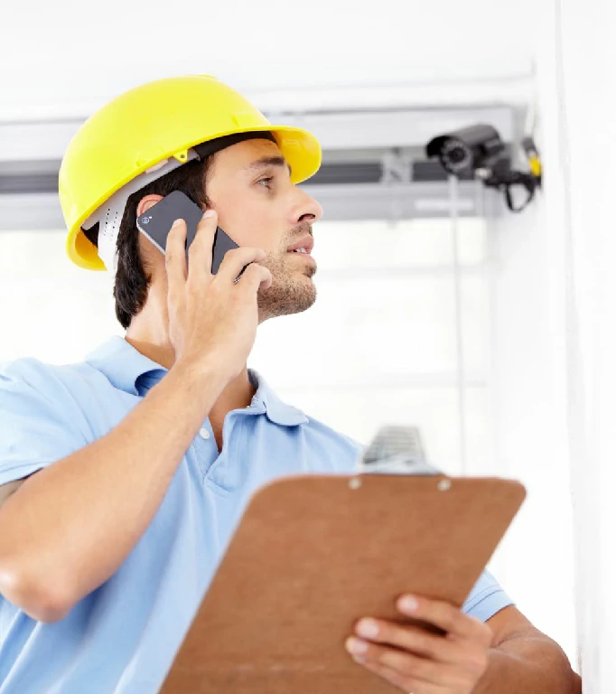 Shot of a Handsome Young Man Installing a Secur